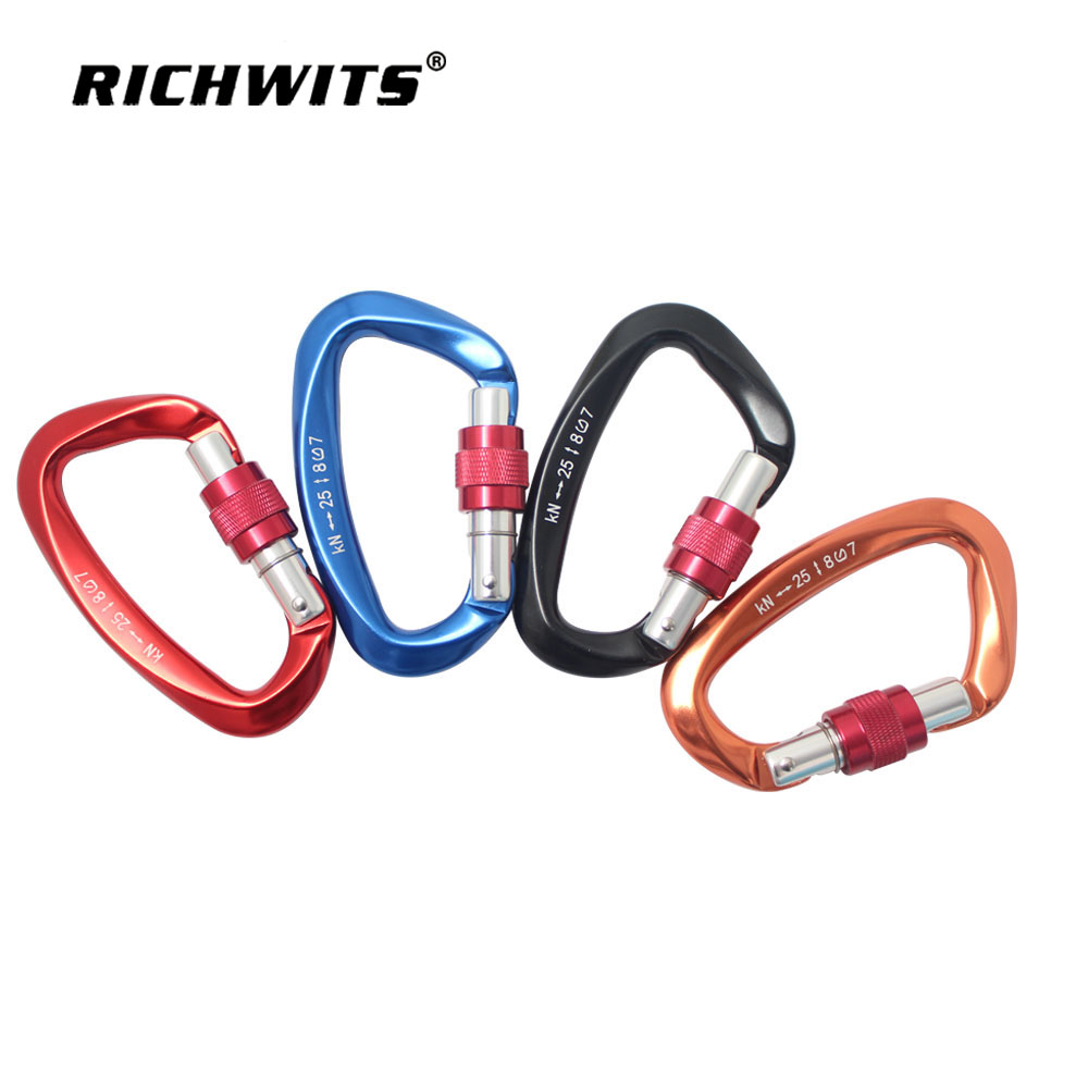 Авиационный алюминиевый автоматический карабин D-типа с замком для йоги