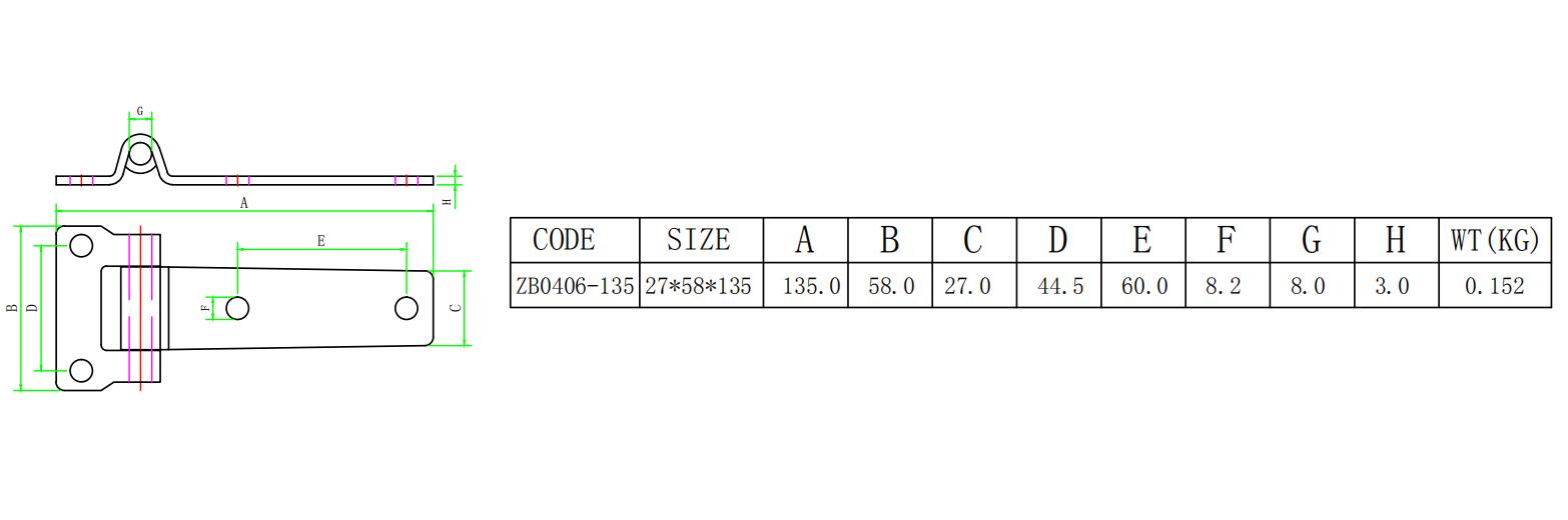 ZB0406 Габаритный чертеж