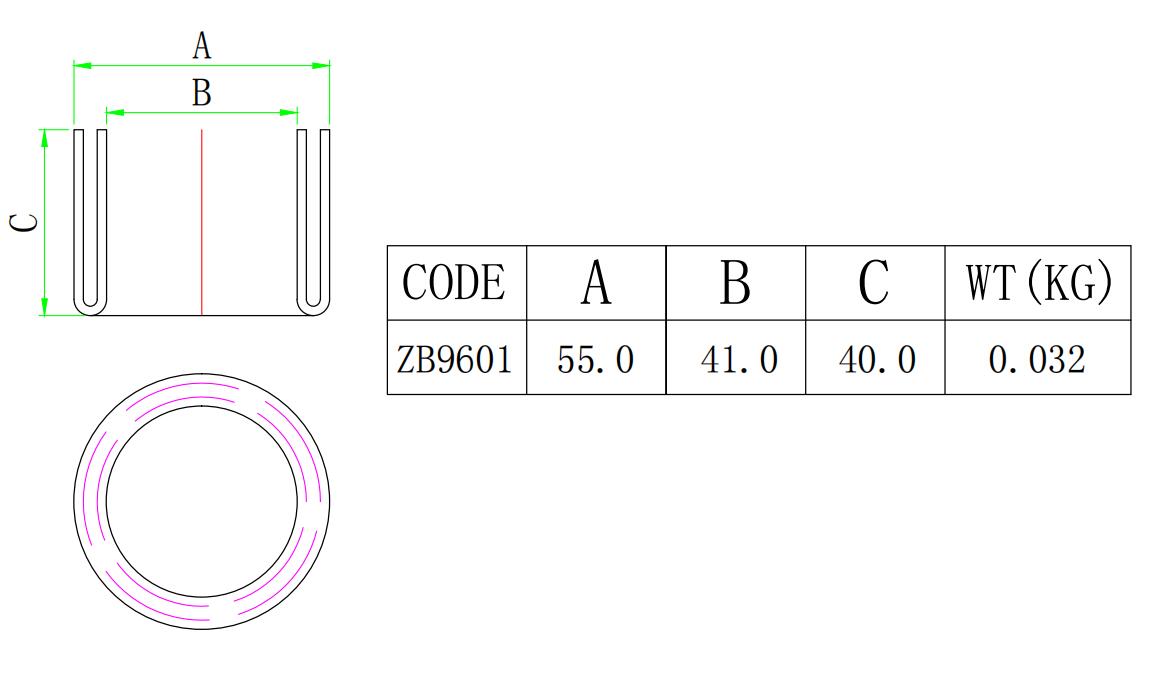 ZB9601 1202 鱼竿筒保护套-尺寸图