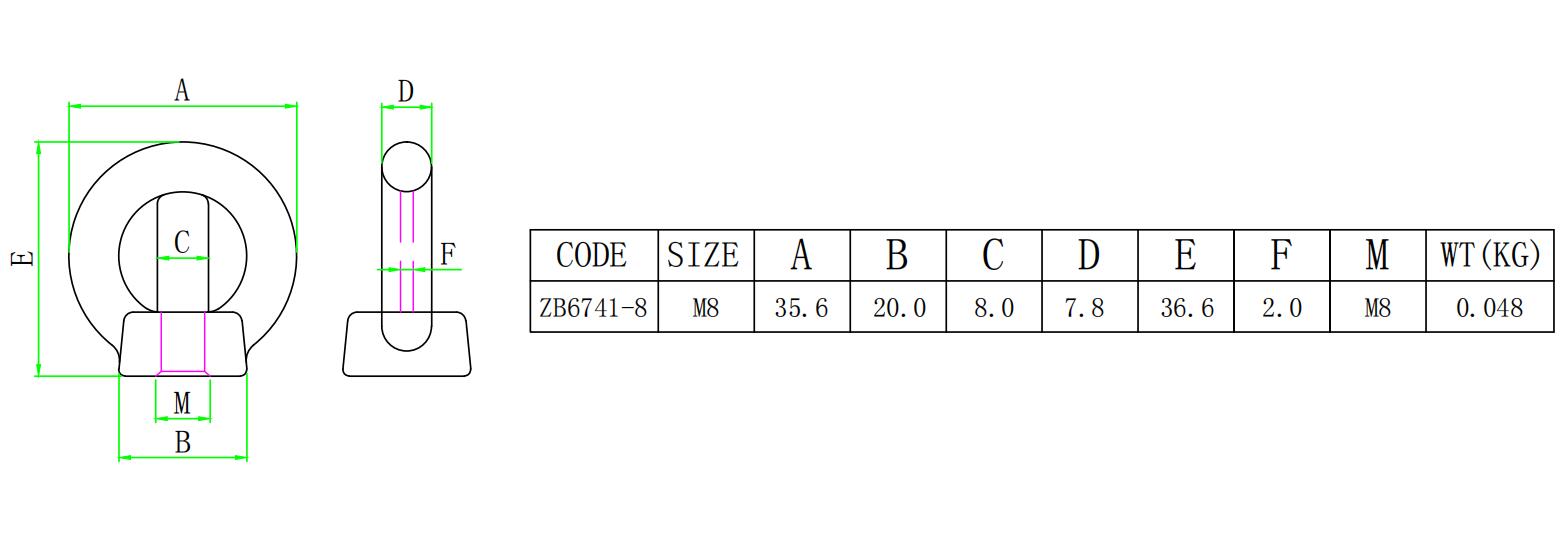 Морские проушины из нержавеющей стали 304