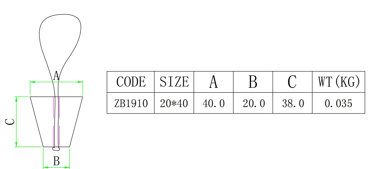 ZB1910 绳硅胶塞-尺寸简图